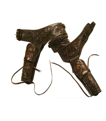 Double Leather Pistol Holster with Belt