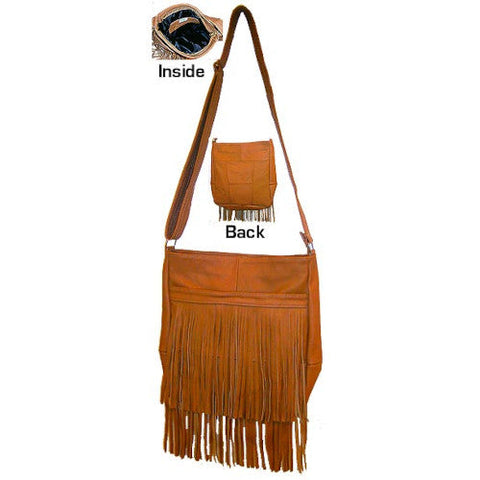 Fringe Leather Messenger Bag SL605