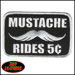 MUSTACHE RIDES PATCH-4" X 3"