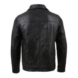 Men's Classic Black Zipper Front Jacket with Shirt Collar SFM1804