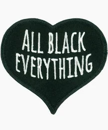 All Black Everything Heart Patch