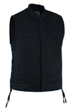 W ADVANCE SIDE LACES BLACK CONSTRUCTION DENIM VEST