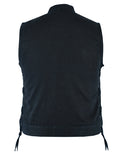 W ADVANCE SIDE LACES BLACK CONSTRUCTION DENIM VEST